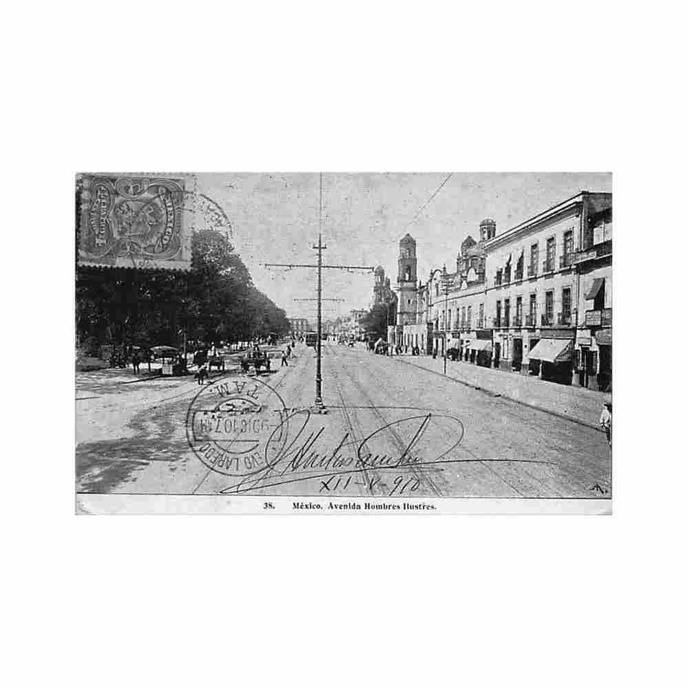 ciudad de mexico avenida hombres ilustres ed mf 38 Vintage A4 Photo Print