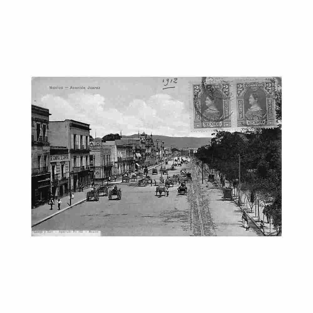 ciudad de mexico avenida juarez ed latapi y bert Vintage A4 Photo Print
