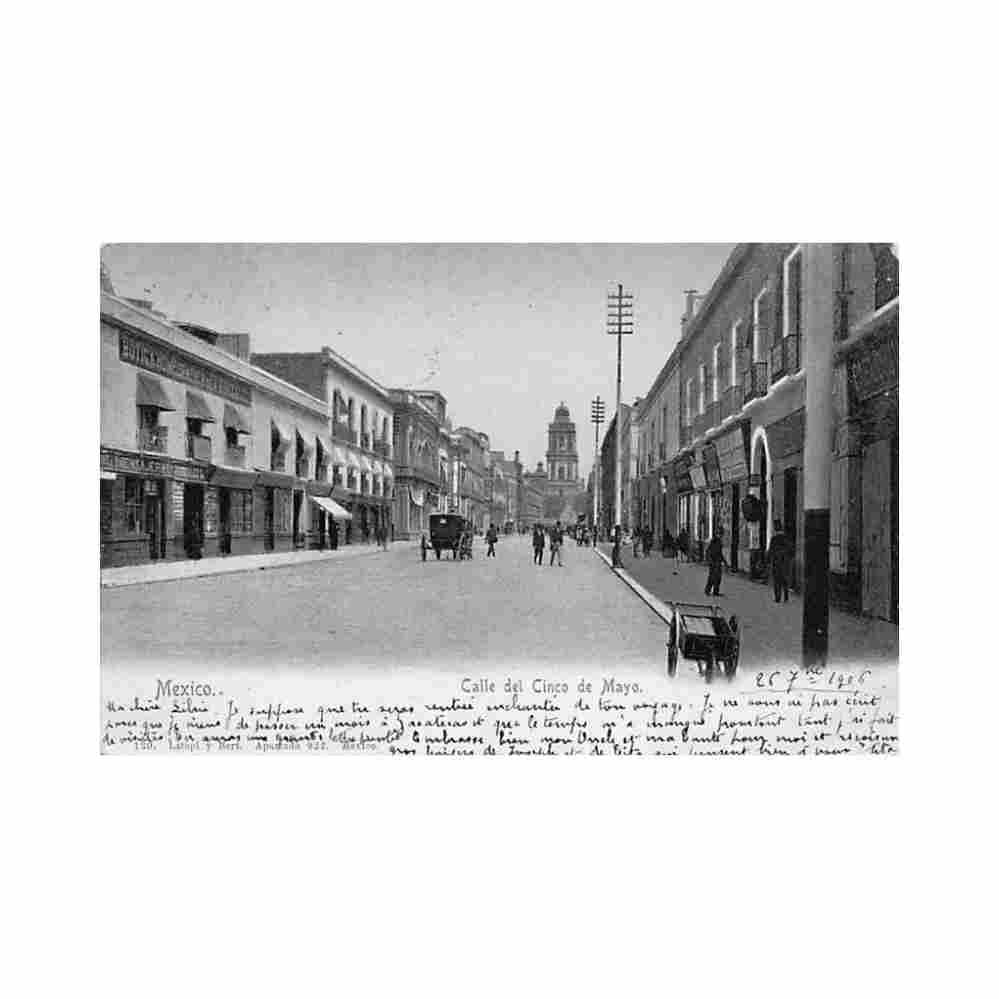 ciudad de mexico calle del cinco de mayo ed latapi y bert 130 Vintage A4 Photo Print