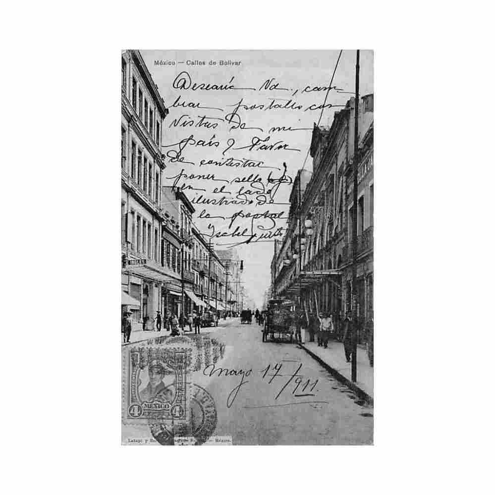ciudad de mexico calles de bolivar ed latapi y bert Vintage A4 Photo Print