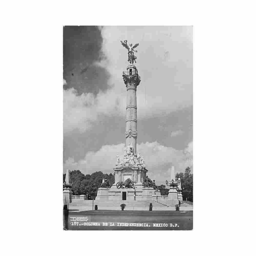 ciudad de mexico columna de la independencia postal foto ed desentis 187 Vintage A4 Photo Print