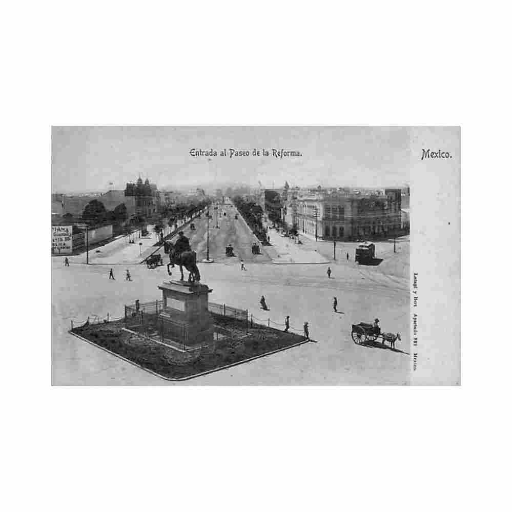 ciudad de mexico entrada al paseo de la reforma ed latapi y bert Vintage A4 Photo Print