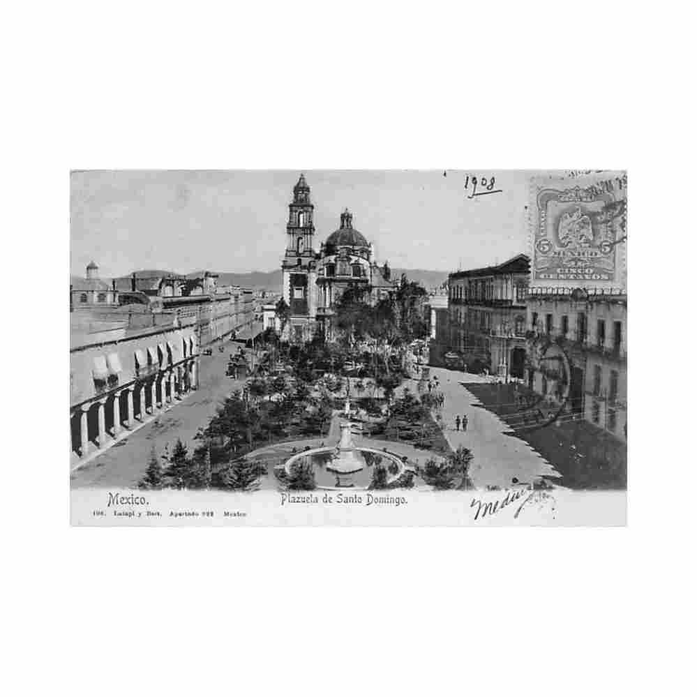 ciudad de mexico plazuela de santo domingo ed latapi y bert 108 Vintage A4 Photo Print