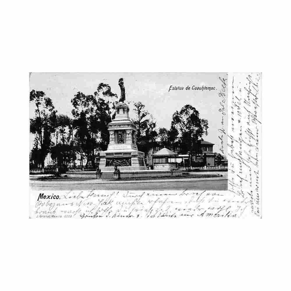ciudad mexico estatua de cuauhtemoc ed j granat 6203 Vintage A4 Photo Print