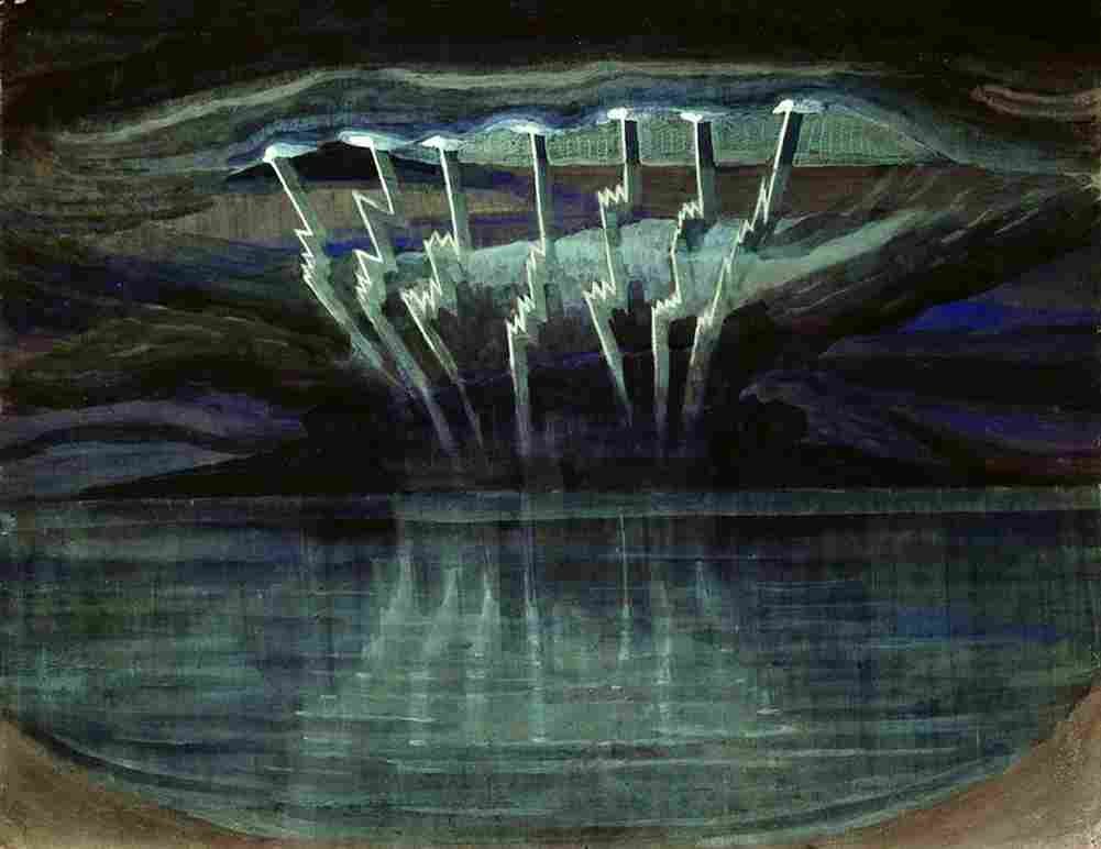 ciurlionis lightning Art A4 Photo Print