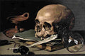 claesz pieter still life with a skull and writing quill Art A4 Photo Print