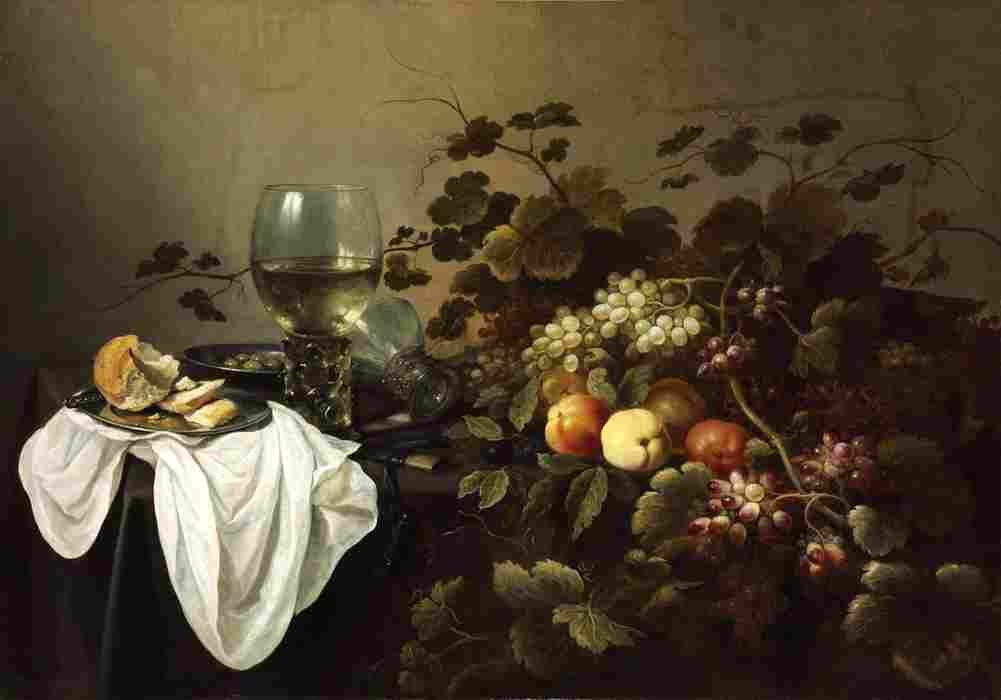 claesz pieter still life with fruit and roemer Art A4 Photo Print