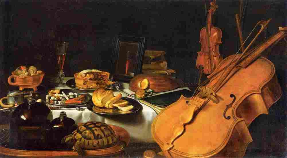 claesz pieter still life with musical instruments Art A4 Photo Print