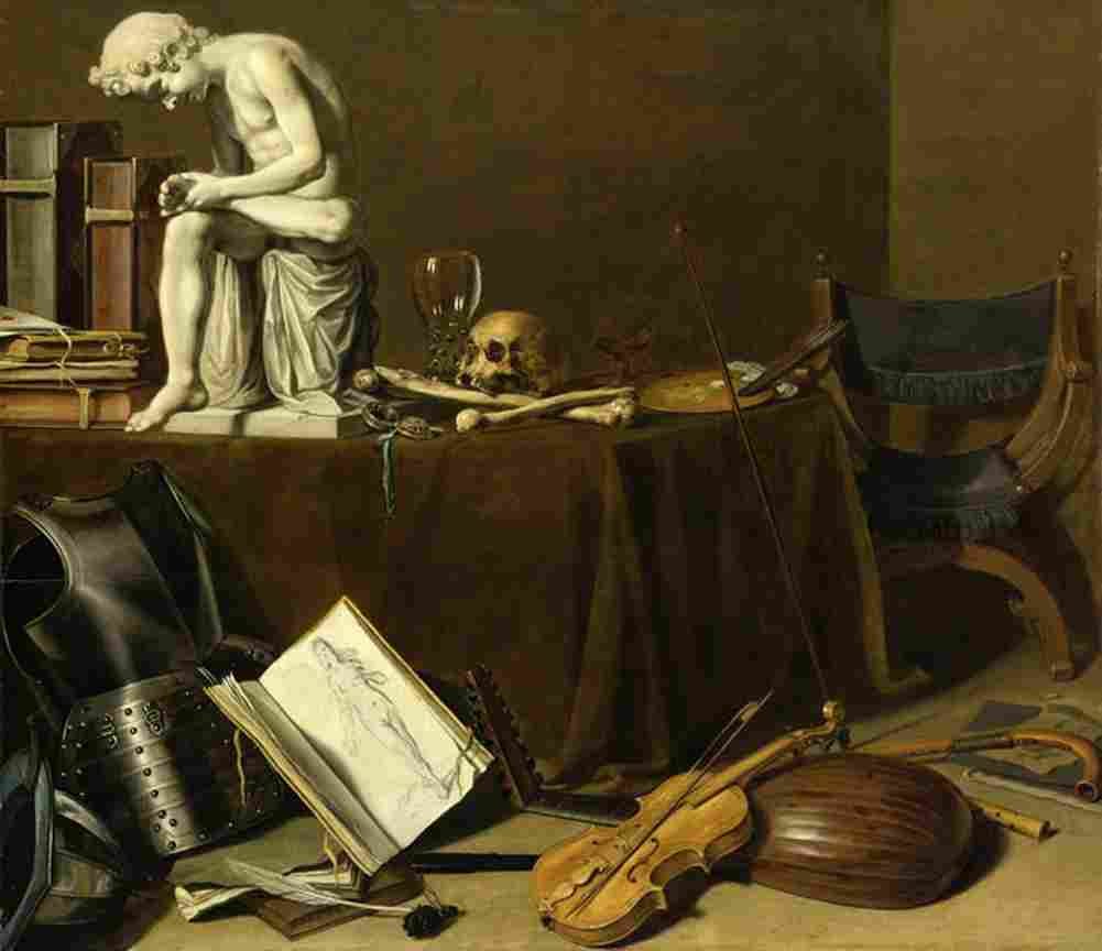 claesz pieter vanitas still life with nuit by spinario Art A4 Photo Print