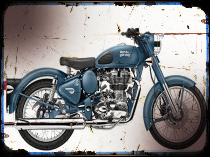classic squadron blue A4 Photo Print Motorbike Vintage Aged
