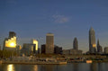 cleveland skyline evening 1980s 1990s A4 Photo Print