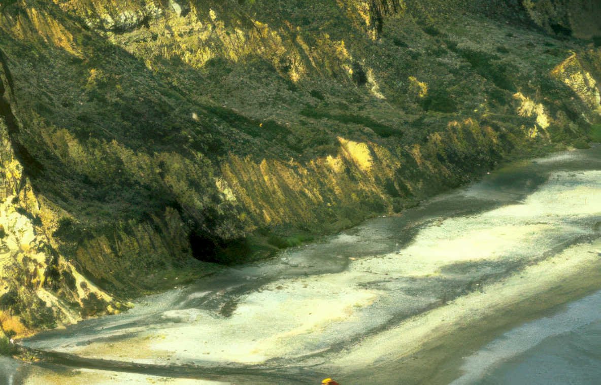 cliff beach rocks Vintage A4 Photo Print