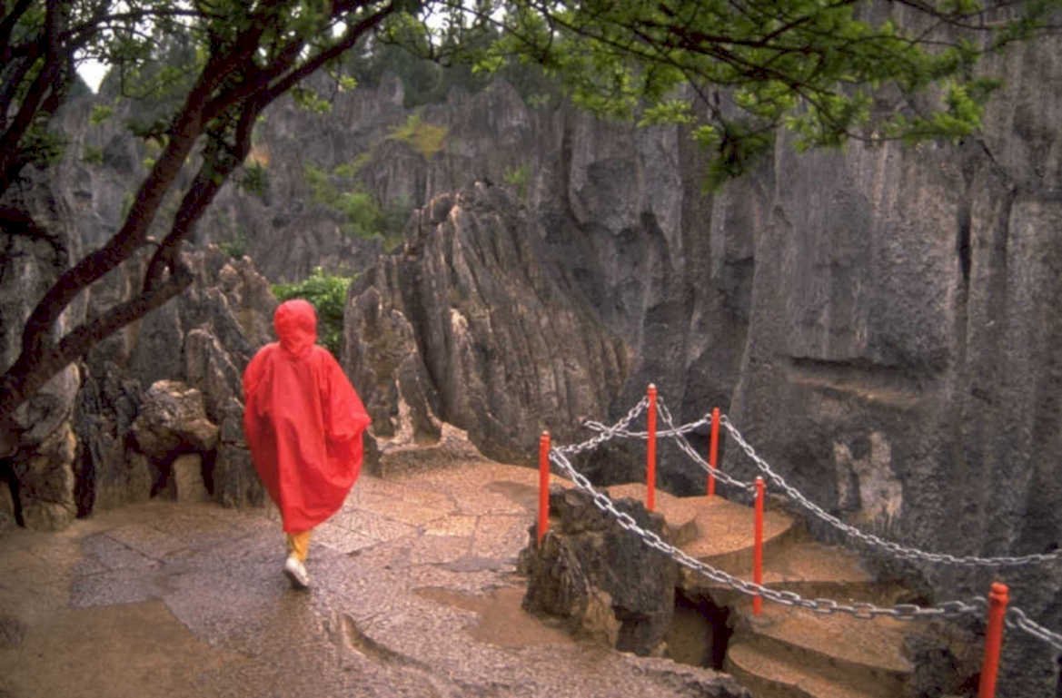 cliff path poncho 1980s 1990s A4 Photo Print