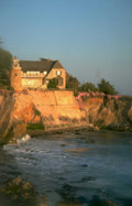 cliffside house ocean Vintage A4 Photo Print