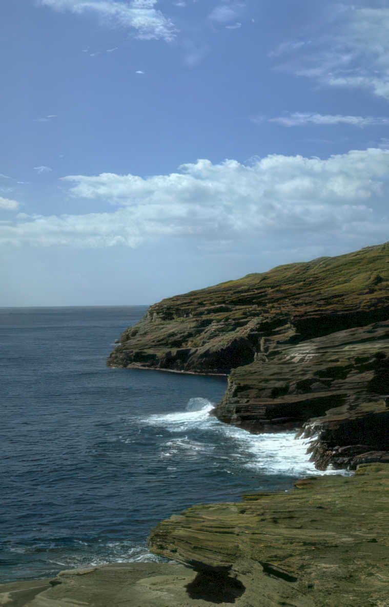 cliffside ocean waves Vintage A4 Photo Print