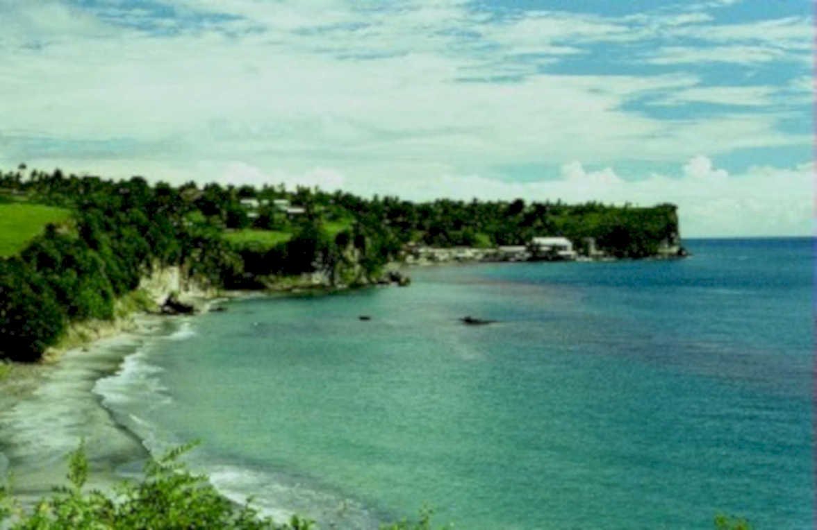 cliffside turquoise beach1980s 1990s A4 Photo Print