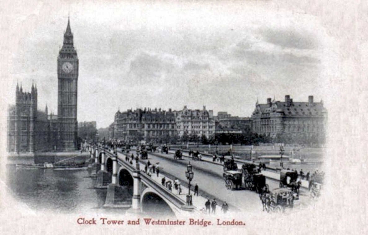 clock tower westminsterVintage 1880s 1900s A4 Photo Print