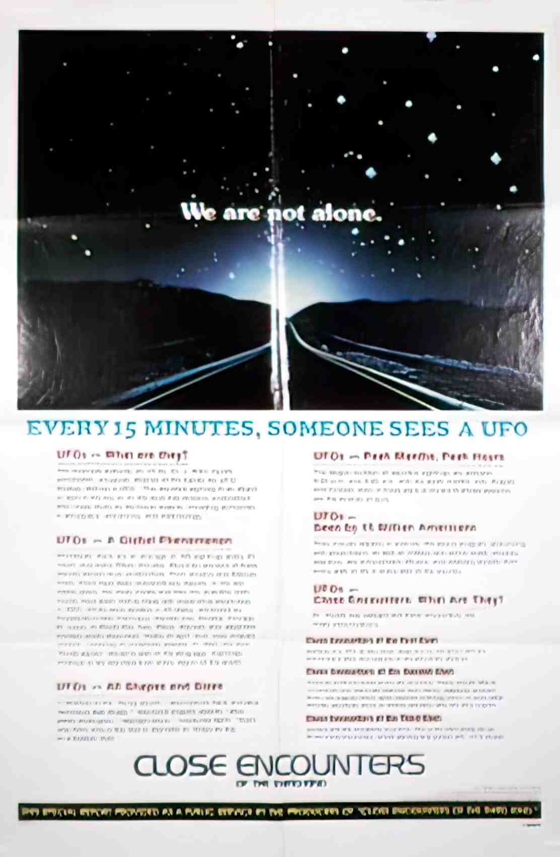 close encounters us 1sh ufo Advert A4 Photo Print