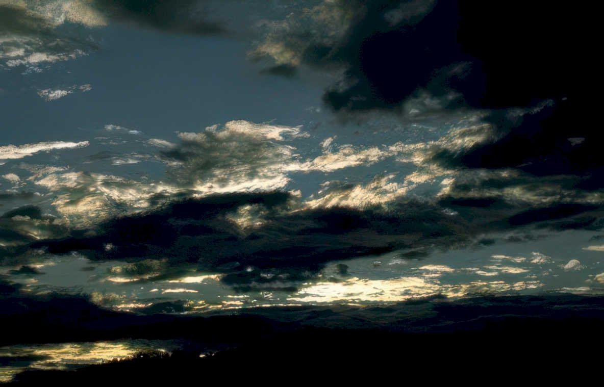clouds twilight rural Vintage A4 Photo Print