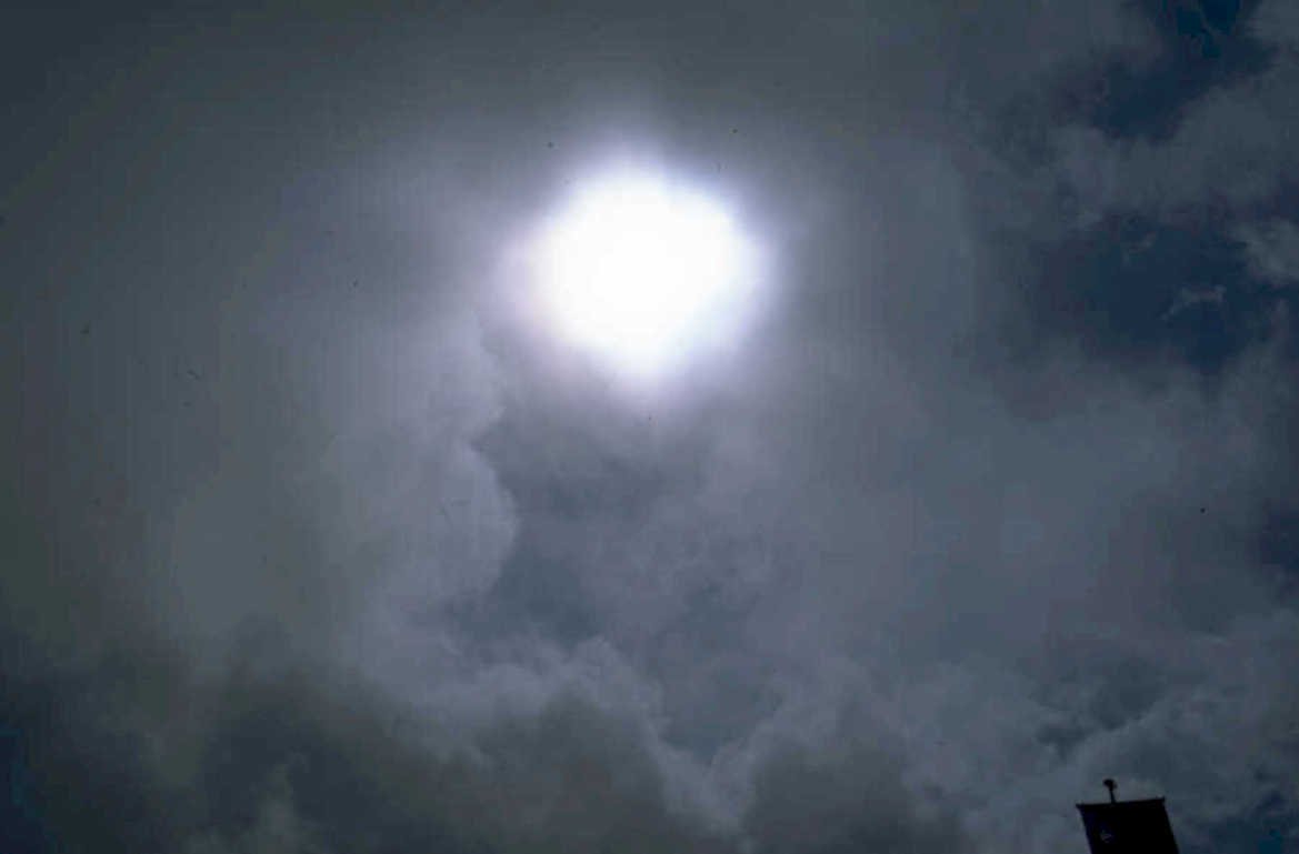 cloudy sky sun 1980s 1990s A4 Photo Print