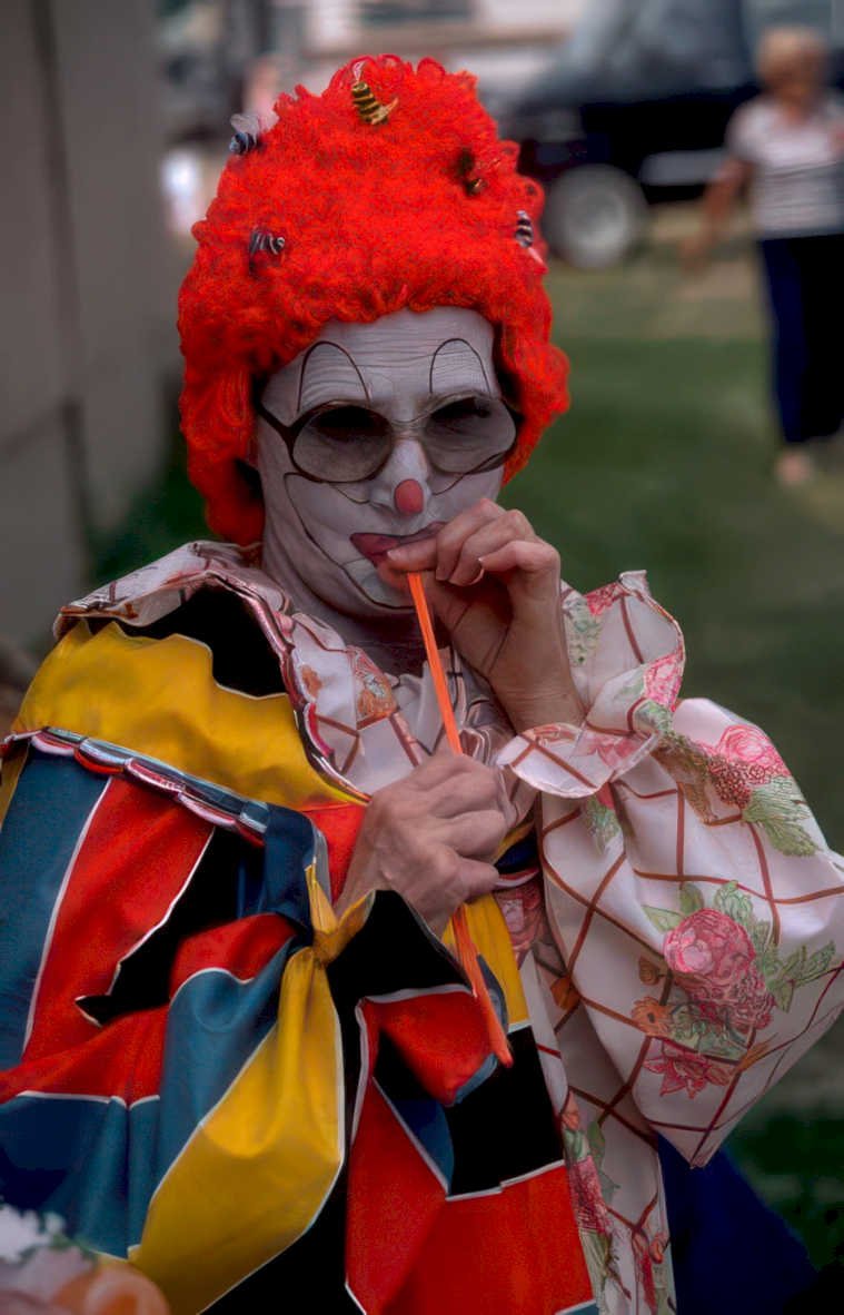 clown county fair Vintage A4 Photo Print