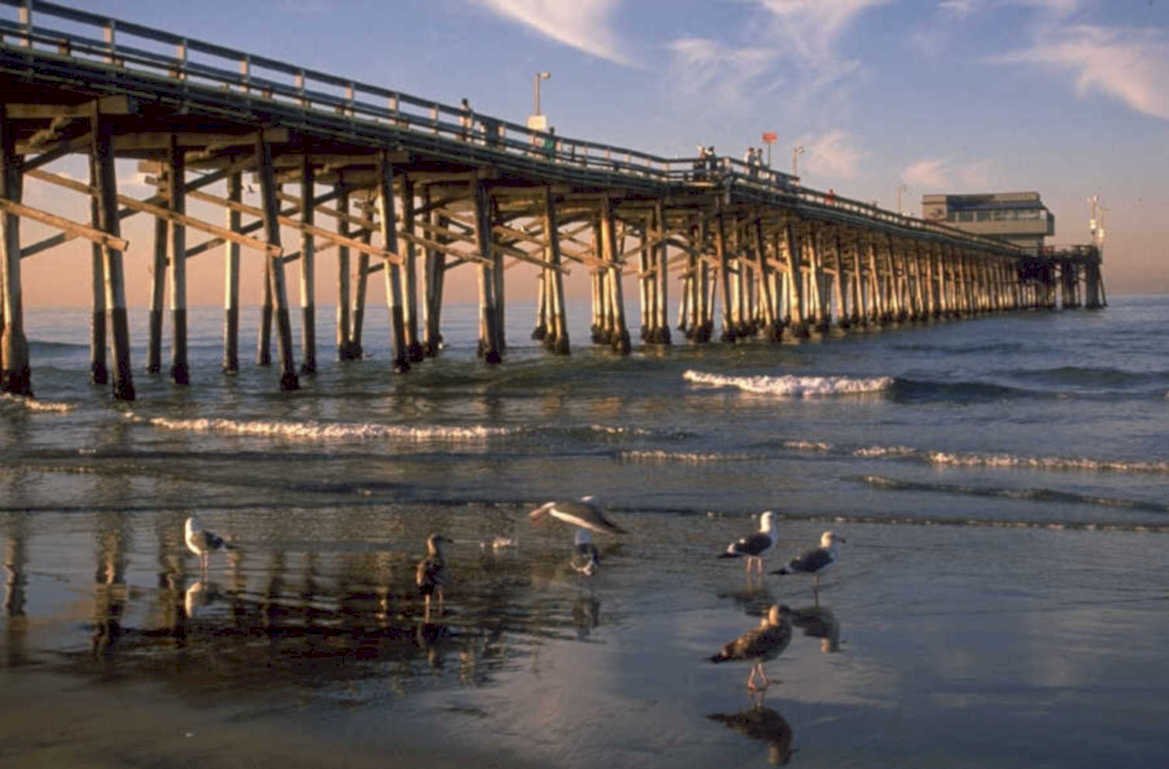 coast pier sunset 1980s 1990s A4 Photo Print