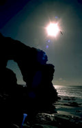 coast rock seagulls Vintage A4 Photo Print