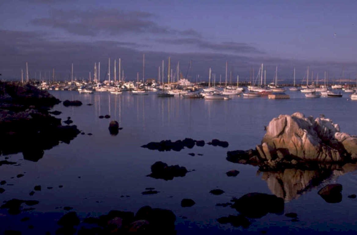 coastal harbor sunset 1980s 1990s A4 Photo Print