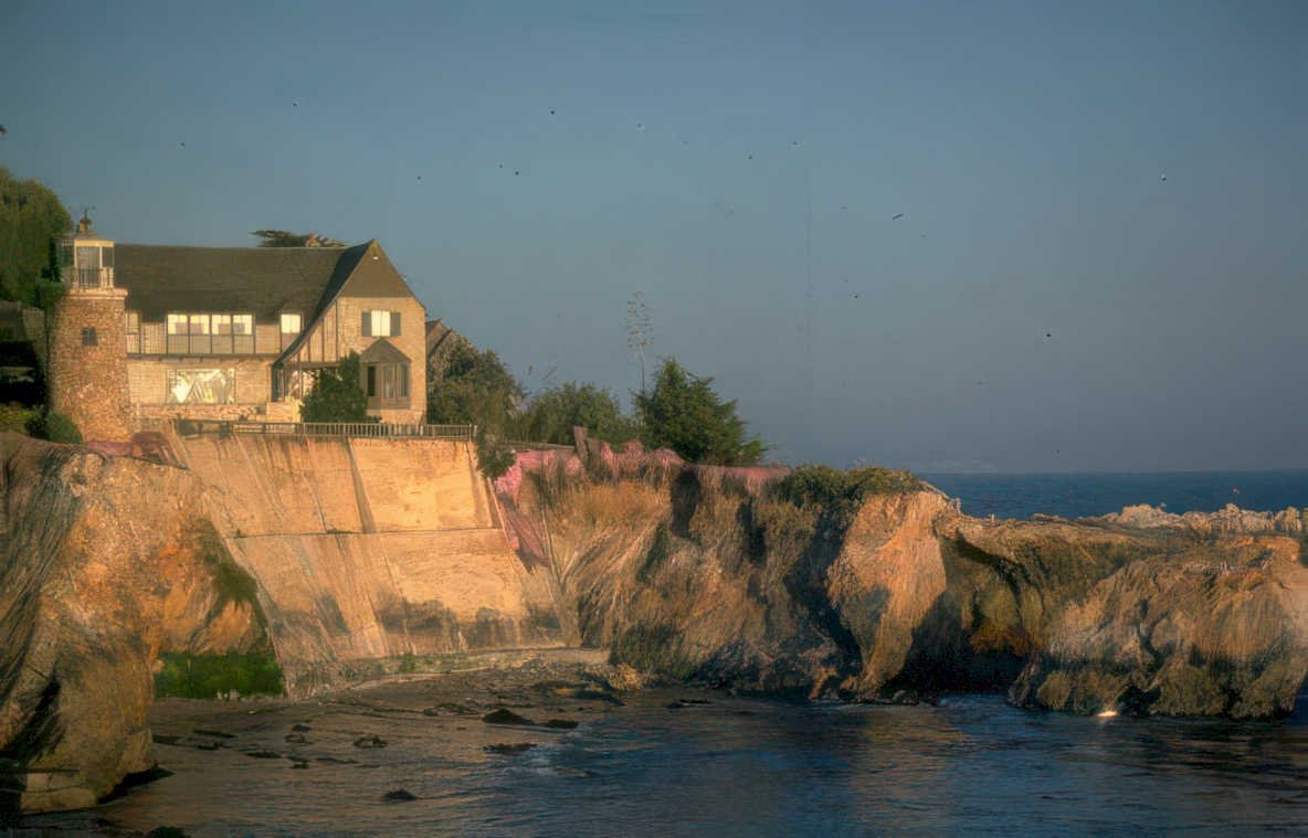 coastal house sunset 1 Vintage A4 Photo Print