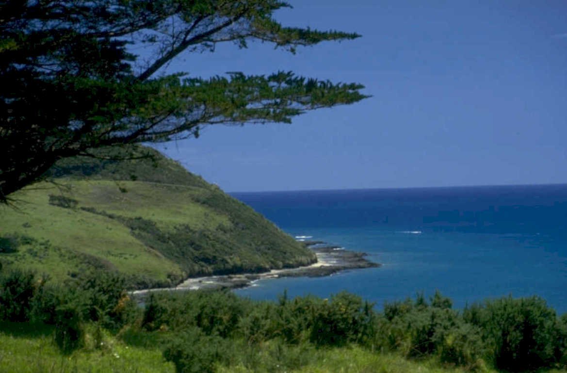coastal landscape blue 1980s 1990s A4 Photo Print