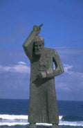 coastal statue pointing 1980s 1990s A4 Photo Print