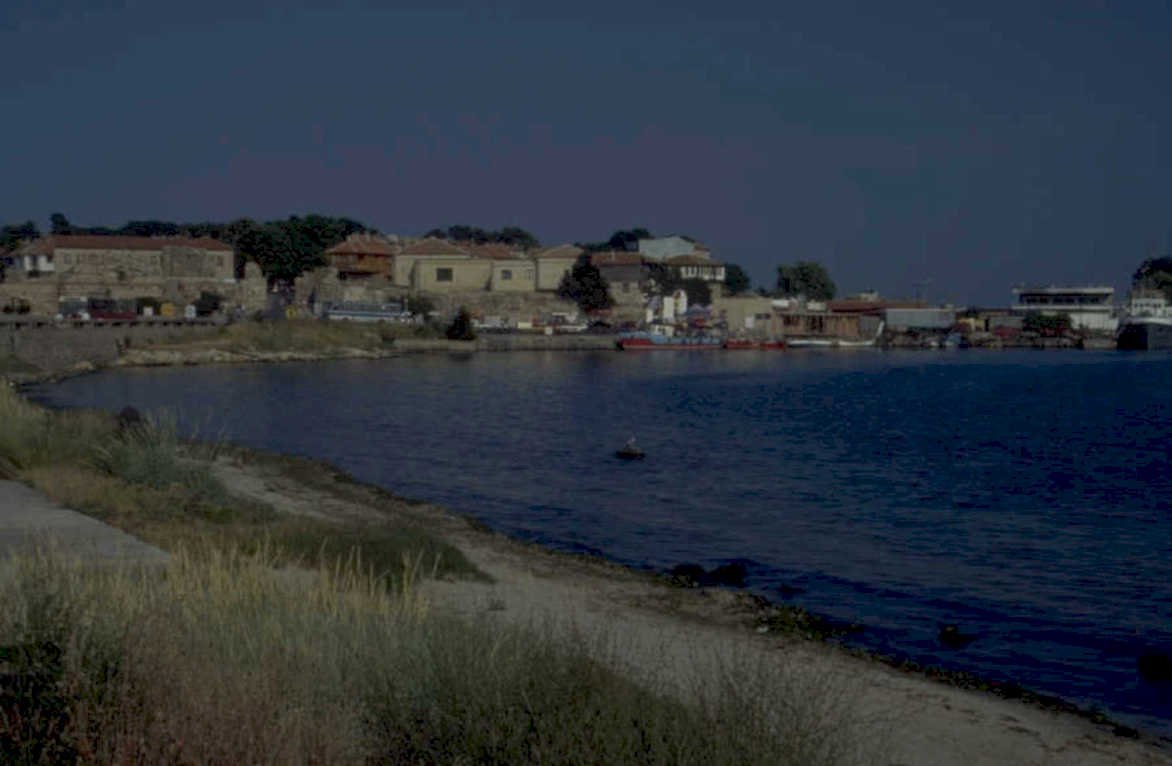 coastal village greece 1980s 1990s A4 Photo Print