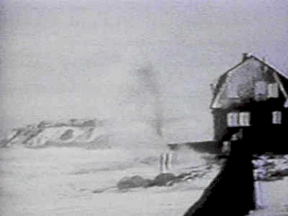 coastal village snow1980s 1990s A4 Photo Print