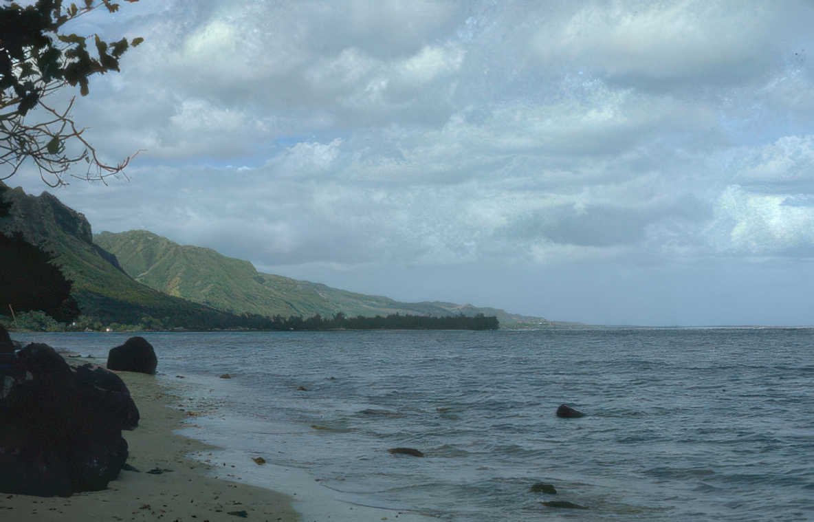 coastal volcanic hills Vintage A4 Photo Print