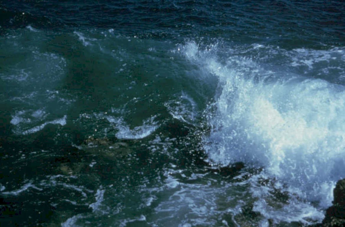 coastal wave action 1980s 1990s A4 Photo Print