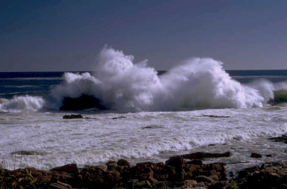 coastal wave maine 1980s 1990s A4 Photo Print