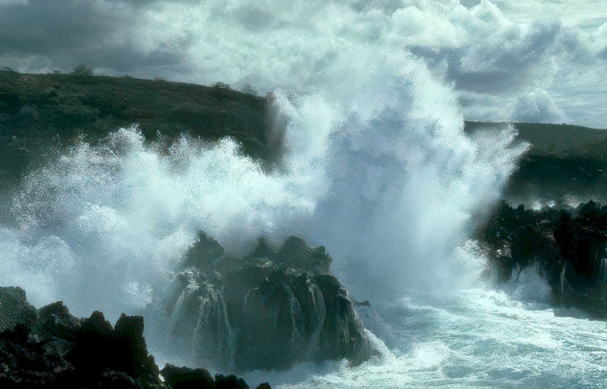 coastal wave rocks 6 Vintage A4 Photo Print