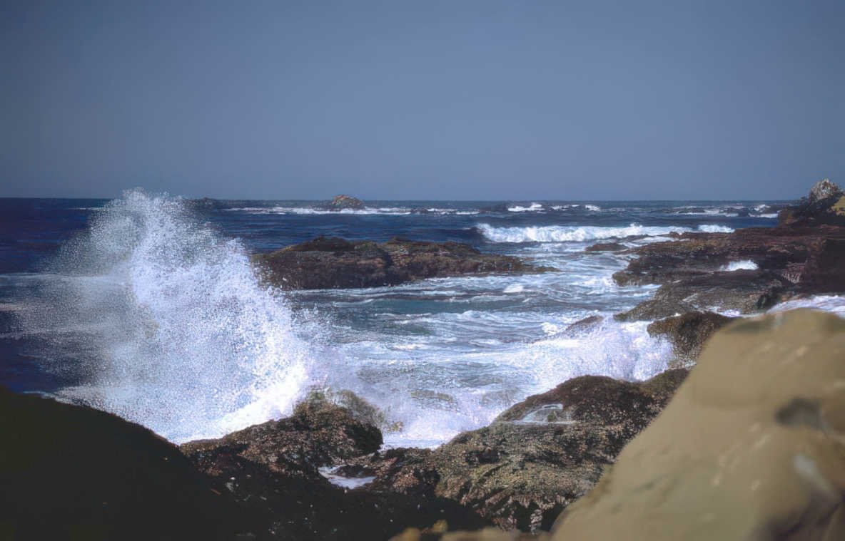 coastal wave scene 1 Vintage A4 Photo Print
