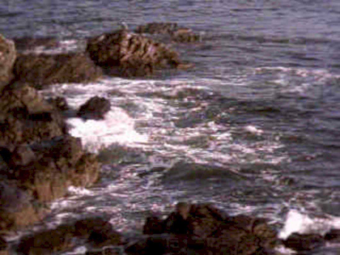 coastal waves rocks1980s 1990s A4 Photo Print
