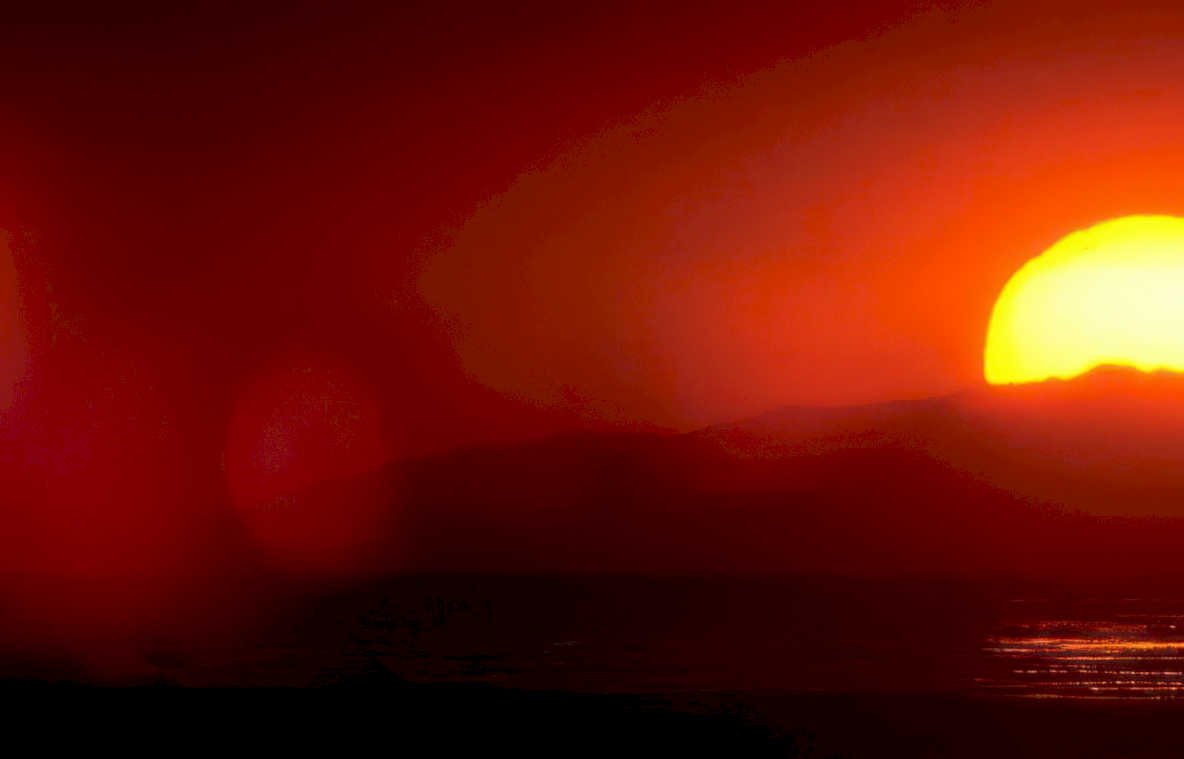 coastalsunset redsky 2024 Vintage A4 Photo Print