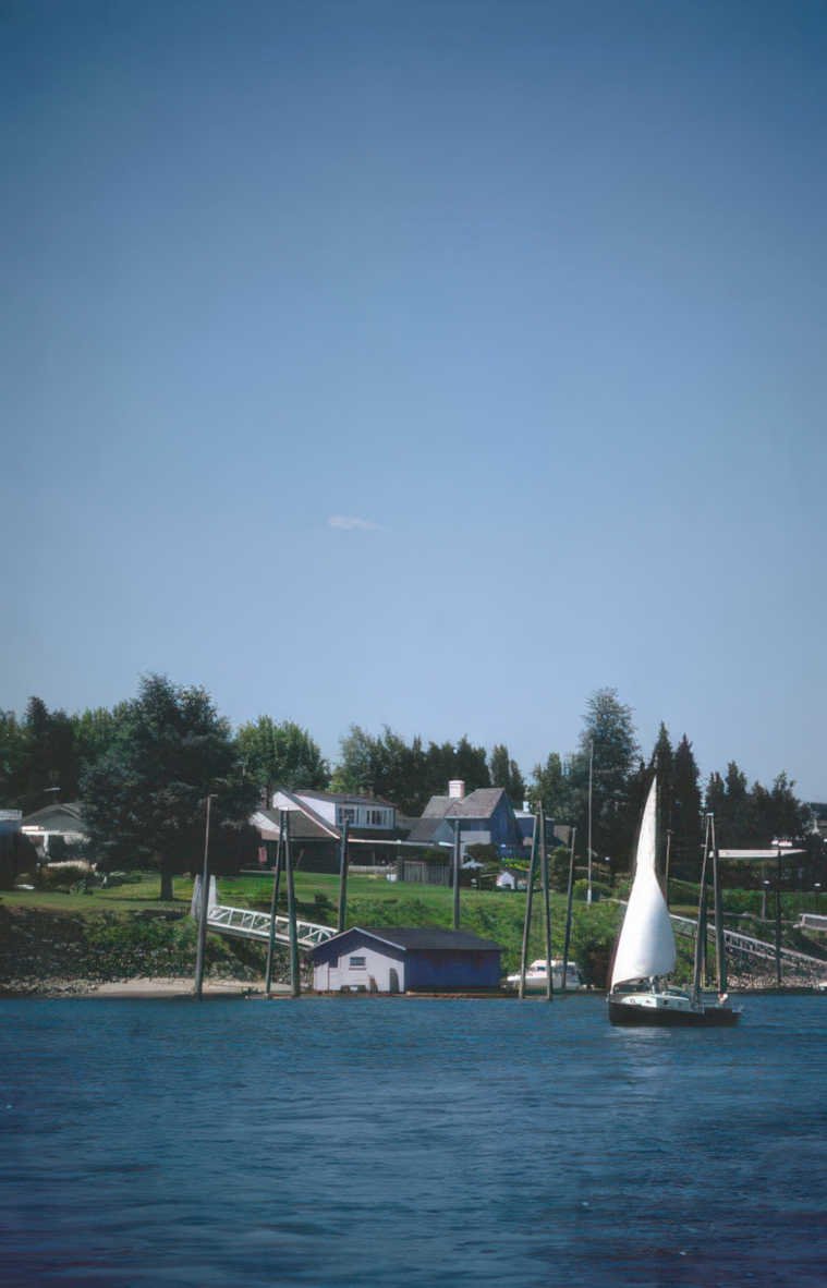 coastline sailing summer Vintage A4 Photo Print