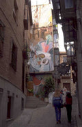 cobblestone alley spain 1980s 1990s A4 Photo Print
