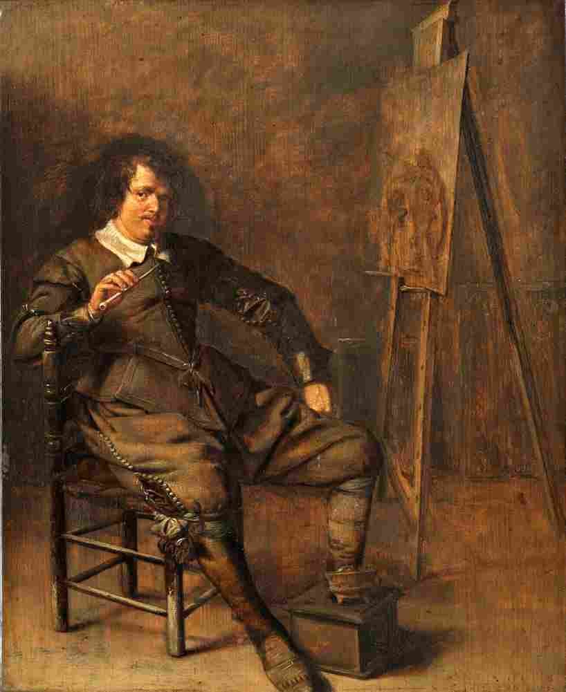 codde a painter in front of his easel Art A4 Photo Print