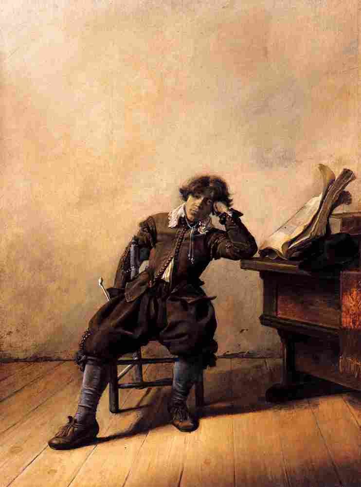 codde young scholar in his study melancholy Art A4 Photo Print