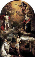 coello alonso sanchez st sebastian between st bernard and st francis Art A4 Photo Print