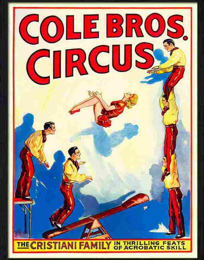 cole bros circus christiani family circus poster Advert A4 Photo Print