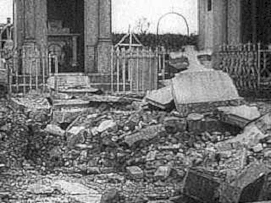 collapsed churchyard st1980s 1990s A4 Photo Print