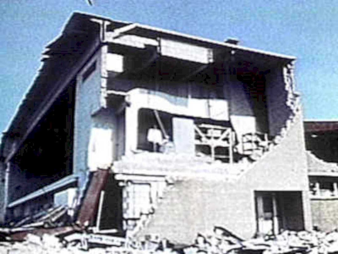 collapsed warehouse damage1980s 1990s A4 Photo Print
