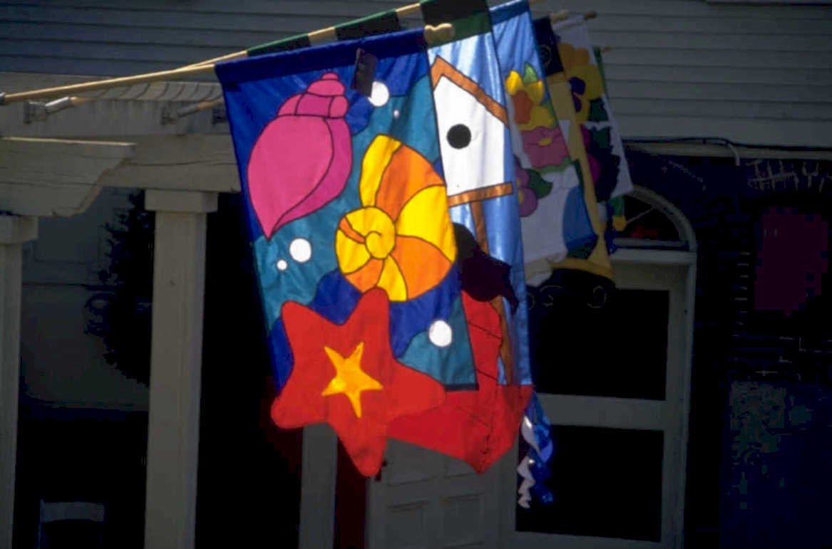 colorful flag rocket 1980s 1990s A4 Photo Print