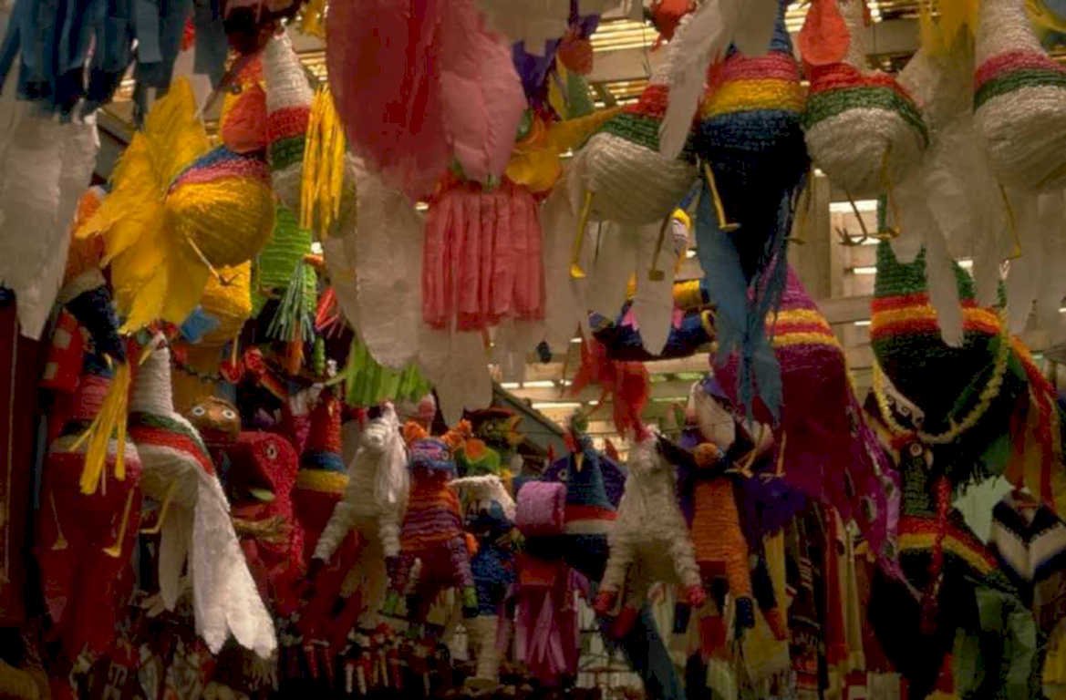 colorful piñatas display 1980s 1990s A4 Photo Print
